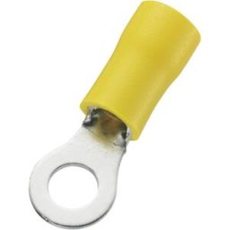 TRU COMPONENTS 746621 Cosse à oeillet Section max.=6 mm² Ø du trou=5.3 mm partiellement isolé jaune 50 pc(s)