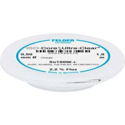 Felder ISO-Core Ultra-Clear Sn100Ni+ Étain à souder sans plomb bobine Sn99,25Cu0,7Ni0,05 0.5 mm