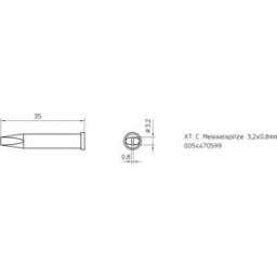Weller XT-C Panne de fer à souder forme de burin Taille de la panne 3.2 mm Contenu 1 pc(s)