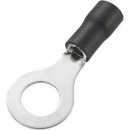 TRU COMPONENTS 738266 Cosse à oeillet Section max.=4 mm² Ø du trou=4.2 mm partiellement isolé noir 50 pc(s)