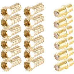 Shiverpeaks BS15-300014 Set connecteur F doré Connexions: Fiche mâle F, Prise femelle F, Fiche mâle F Diamètre de câble: 6.7 mm 1 set