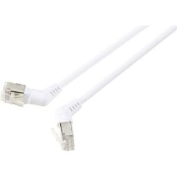 Renkforce RF-6071568 RJ45 Câble réseau, câble patch CAT 6a F/UTP 2.00 m blanc Contacts enfichables orientables à 360°, Câble de sortie coudé 1 pc(s)