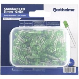 Barthelme Assortiment de LEDs vert rond 5 mm 120 mcd 35 ° 20 mA 2 V