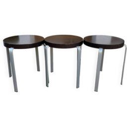 Lot de 3 tabouret Calligaris bois 43x43x47
