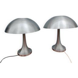 Paires de lampe champignon Philips alu 70' argent 36x36x40