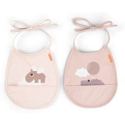 Done by deer Ensemble de petits bavoirs Happy Clouds Tiny, lot de 2 Poudre