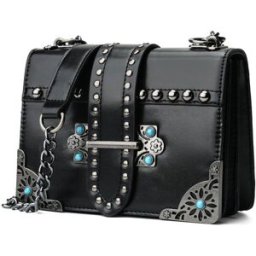 Trendy Women Shoulder Messenger Crossbody Bag--Black