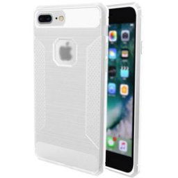 White iPhone7 Plus Anti-slip Brushed Carbon Fiber Phone Case
