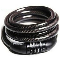 Combination Coiling Cable Lock For Bicycle & Electric Scooter Black