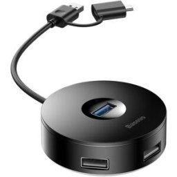 Baseus Round Box 4-in-1 Type-C HUB Adapter 1m Black