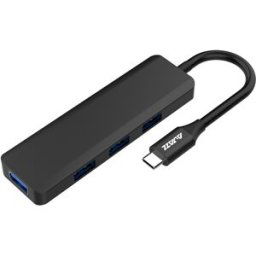 Ajazz AT101 4-in-1 Type-C To 4 x USB 3.0 HUB Adapter Black
