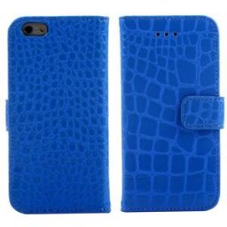 iPhone 6 Plus Leather Flip Case Dark Blue