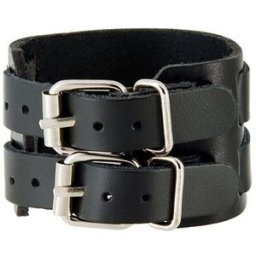 Double Leather Bracelet Black
