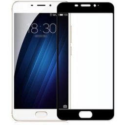 Temperd Glass Full Cover Screen Protector For Meizu M3E - Black
