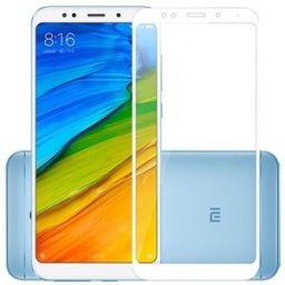 White Xiaomi Redmi 5 Plus Tempered Glass Full Silk Screen