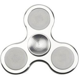 Fidget Hand Spinner 3 Modes Adjustable LED Lights Silver