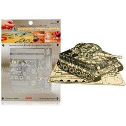3D Model Metal Puzzle Tiger Tank Silver