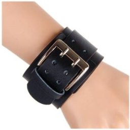 Punk Rock Exaggerated Double Skin Large Buckle Leather Bracelet
