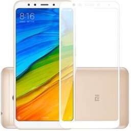 White Xiaomi Redmi 5 Tempered Glass Full Silk Screen
