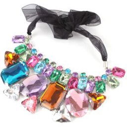 Irregularly Gemstone Women's Acrylic Alloy Short Necklace