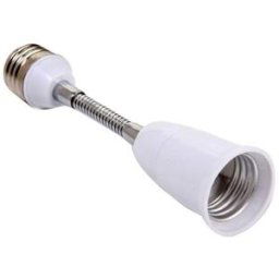 LX727W Light Bulb Lamp 16cm E27 Base Twist Extend Adapter - White