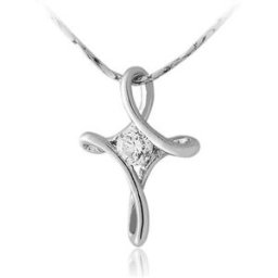 Rigant Cross Pendant Necklace White