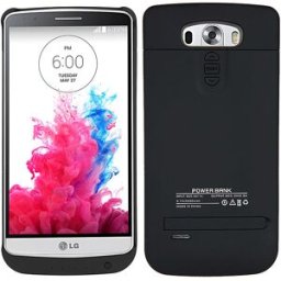 3200mAH External Backup Battery Powebank Cover Case With Home Key Button for LG G3 - Black