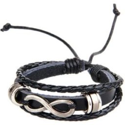 Multi-layered Leather Bracelet Black
