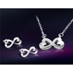 925 Sterling Silver Plated Necklace and Earrings Set