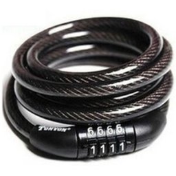 Combination Coiling Cable Lock For Bicycle & Electric Scooter Black