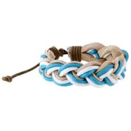 Adjustable Leather Bracelet Blue