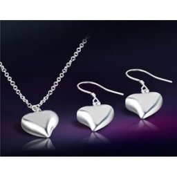 Heart Design Necklace & Earrings Set