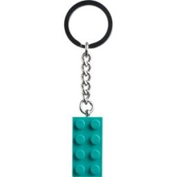 Lego Porte-clés Brique 2x4 bleu-vert vif