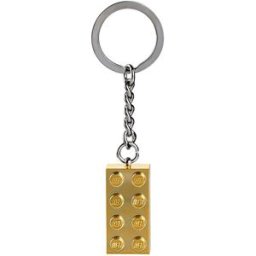 Porte-clés brique LEGO dorée