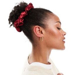 ASOS DESIGN - Chouchou en satin - Bordeaux-Rouge Rouge No Size female