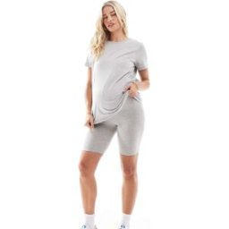 Asos Maternity ASOS DESIGN Maternity - Short legging basique avec bande par dessus le ventre - Gris chinÃ© Gris 40 female