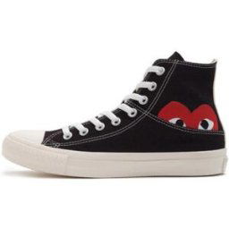 Baskets Comme Des Garcons Converse Black Half Logo Rouge