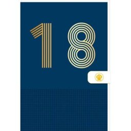 Draeger Carte d'anniversaire 18 ans en Or - Bleu marine - A message - Pour Ados Fille Garçon - 11,5 x 17 cm