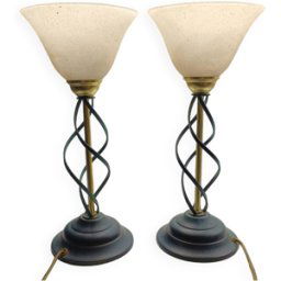 Lampe massive vintage (paire de 2) vert 17x17x37