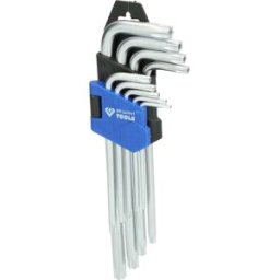 Brilliant Tools BT044009 Jeu de clés mâles coudées T 10, T 15, T 20, T 25, T 27, T 30, T 40, T 45, T 50 9 pièces