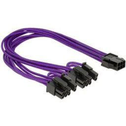 Câble de raccordement Delock alimentation 0.3 m noir, violet