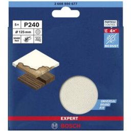 Bosch Accessories EXPERT M480 2608900677 Grille abrasive pour ponceuse excentrique non perforé Grain 240 (Ø) 125 mm 5 pc(s)