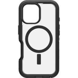 Otterbox Defender XT Coque arrière Apple iPhone 16 noir, transparent compatible avec MagSafe, résistant aux chocs 77-96056