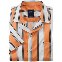 Pierre Clarence Chemisette droite viscose rayée col bowling 41-42