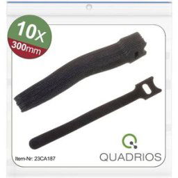 Quadrios 23CA187 Collier de serrage auto-agrippant pour grouper partie velours et partie agrippante (L x l) 300 mm x 14 mm noir 10 pc(s)