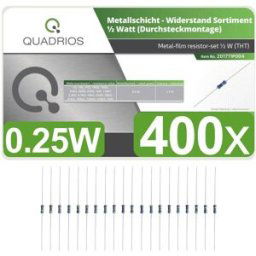 Quadrios 201711P004 201711P004 Jeu de résistances à couche métallique sortie axiale 0.5 W 1 % 400 pc(s)