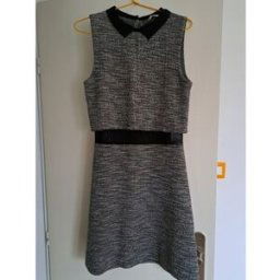 Robe courte Naf Naf Robe tweed Noir