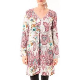 Robe Dress Code Robe Moda H G-0080-3 Blanc/Rose Rose