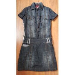 Robe courte Desigual Robe en jean Desigual 36 Bleu
