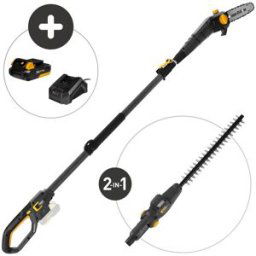 TEXAS EQUIPMENT Tronçonneuse perche + Taille-haies Texas PHX/PCX2000 2-i-1 (20V) avec batterie+chargeur 5714829078076
